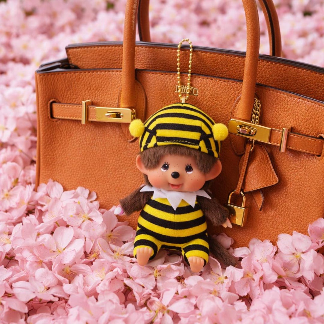Monchhichi Bee Plush Keychain – Japanese Kawaii Bag Charm - Etsy