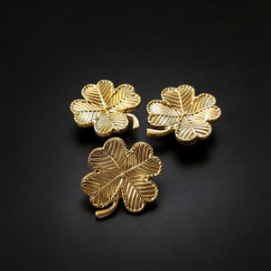 Tirador de latón con forma de trébol de cuatro hojas, tirador de armario de la suerte, pomos para cajones