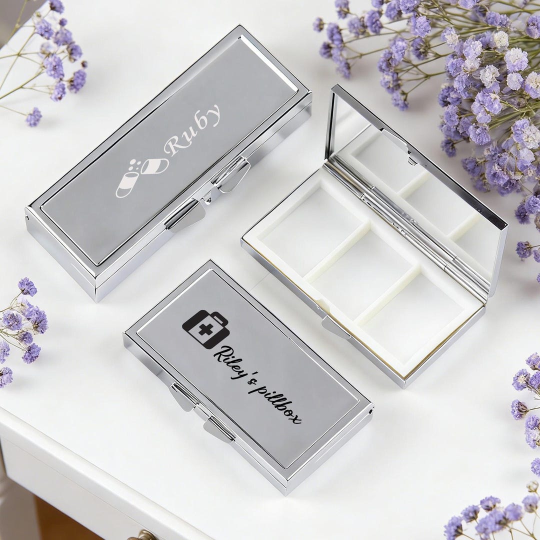 Personalized 7 Day Pill Box, Custom Weekly Pill Organizer, Portable ...