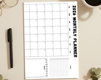 monthly Planner Digital | PDF Planners | Printable Weekly Organizer | Work Planner | Instant Download