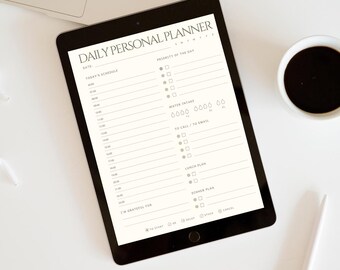 Digital Daily Planner | Printable PDF | Schedule Organizer | Time Management | Planning Tool | Task Tracker