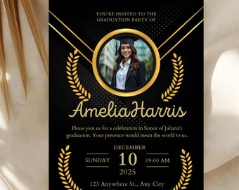 Graduation Invite Digital Download | Personalize Your Celebration | Printable Card | Class of 2024 Invite