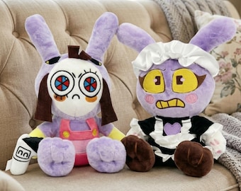 Purple Rabbit Plush Toy - Cute Anime Sitting Doll for Kids Birthday & Christmas Gifts