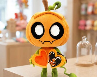 Cute Pumpkin Plush Toy – Kawaii Halloween Stuffed Doll, Soft Autumn Pumpkin Character Plush, Spooky Cute Gift for Kids & Collectors