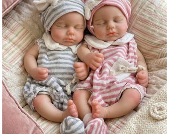 33cm Full Body Silicone Reborn Doll – LouLou Baby Girl or Boy, Can Open Mouth, Soft Touch Handmade Lifelike Baby Doll