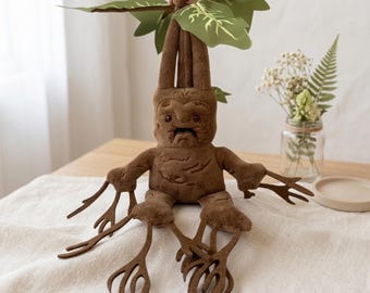 35cm Mandrake Plush Toy – Cartoon Anime Stuffed Doll, Soft Plant Plushie, Christmas Gift for Fans, Cute Home Decor