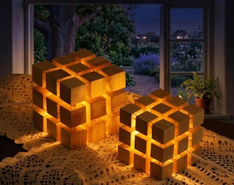 3D LED Rubik’s Cube Night Light – Colorful Geometric Bedside Lamp, Home Decor & Gift Idea