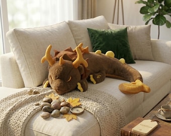 Zhongli Morax Dragon Plush – Genshin Impact Inspired Giant Stuffed Animal Pillow, Soft Anime Plushie Doll, Gamer Gift, Kids Christmas Decor