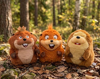 Anime Hoppers King Georges Plush Toy, Cute Beaver Stuffed Animal, Soft Plushie Doll Birthday Gift for Kids