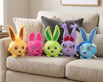 Kawaii Sunny Bunny Plush Toy – Cute Cartoon Rabbit Stuffed Animal Doll, Soft Room Decor Gift for Kids & Baby Girls