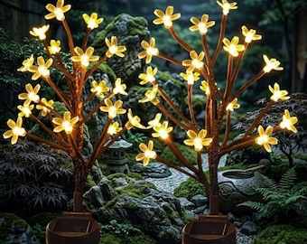 Solar Cherry Blossom Pathway Light – Outdoor Waterproof LED Flower Garden Lamp, Lawn & Yard Decoration