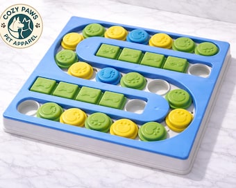 Juguete interactivo tipo rompecabezas para perros / Juego de alimentación lenta con dispensador de golosinas / Juego de enriquecimiento de plástico