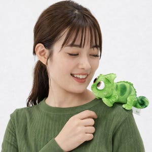 Peluche caméléon raiponce Pascal, peluche douce, épaule d'animaux en peluche, idéale pour les fêtes, cadeau parfait pour les enfants