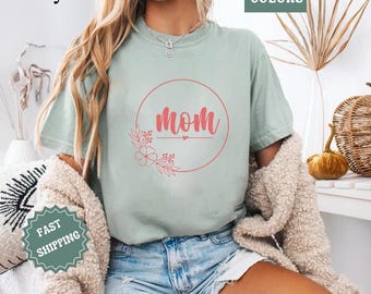 Mum mom Comfort Colors Shirt, Trendy Mama Tshirt, Mom Life Tee,  Graphic Mom T-shirt, Motherhood T Shirt