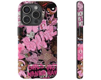 pink bratz girl  phone case for Iphone 17, 16, 15,14,13,12,11  ,  Holiday Phone case, SamSung Galaxy S25 S24, S23,S22,S21