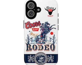 White Coors Banquet RODEO Tough Phone Case ,  Western Boho, Samsung S25 S24 S22,Holiday Phone Cover