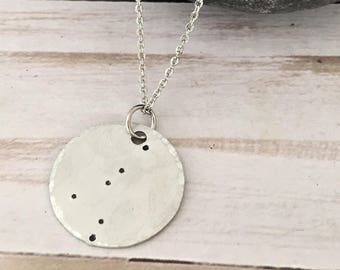 Personalized Constellation Necklace, Zodiac Sign Necklace, Astrology Necklace, Horoscope Necklace, Stamped Necklace, Zodiac Sign Jewelry