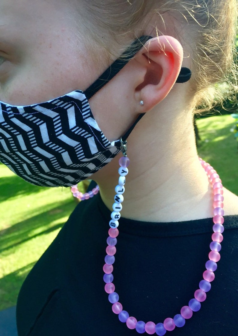 Beaded Face Mask Necklace Personalized Mask Lanyard Face Etsy