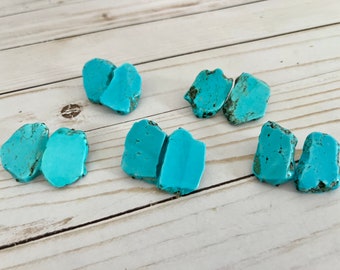 Turquoise Studs, Turquoise Stone Earrings, Turquoise Statement Earrings, Chunky Stone Earrings, Turquoise Jewelry, Hypoallergenic Studs