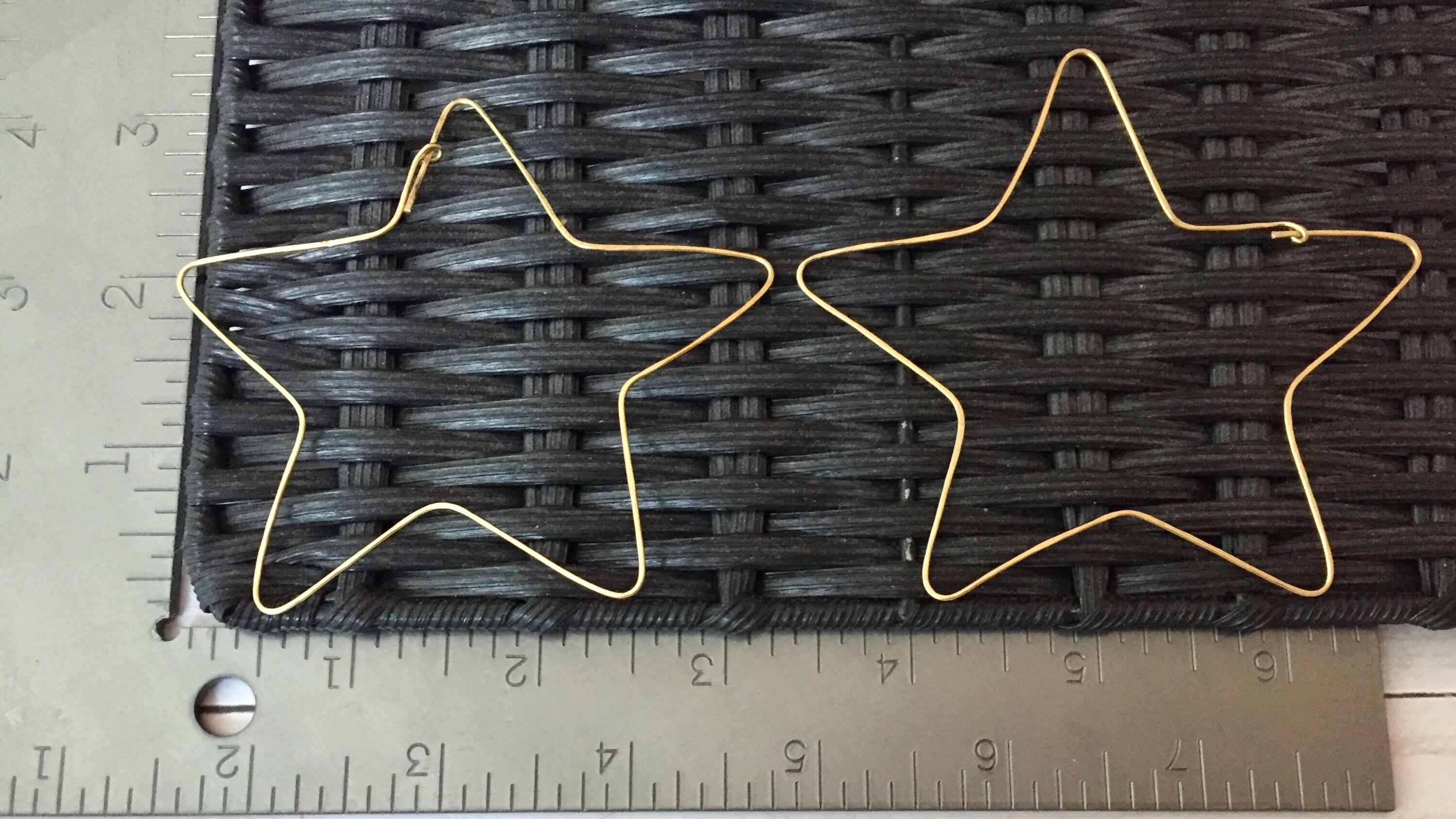 Enamel Star Hoop Earrings - Beige main image 1