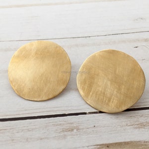 Brass Studs, Moon Earrings, Geometric Earrings, Statement Earrings, Minimalist Earrings, Big Gold Studs, Large Stud, You Pick the Size