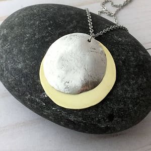 Solar Eclipse Necklace, Sun and Moon Necklace, Sun Necklace, Moon Necklace, Eclipse Jewelry, Celestial Necklace, Space Necklace