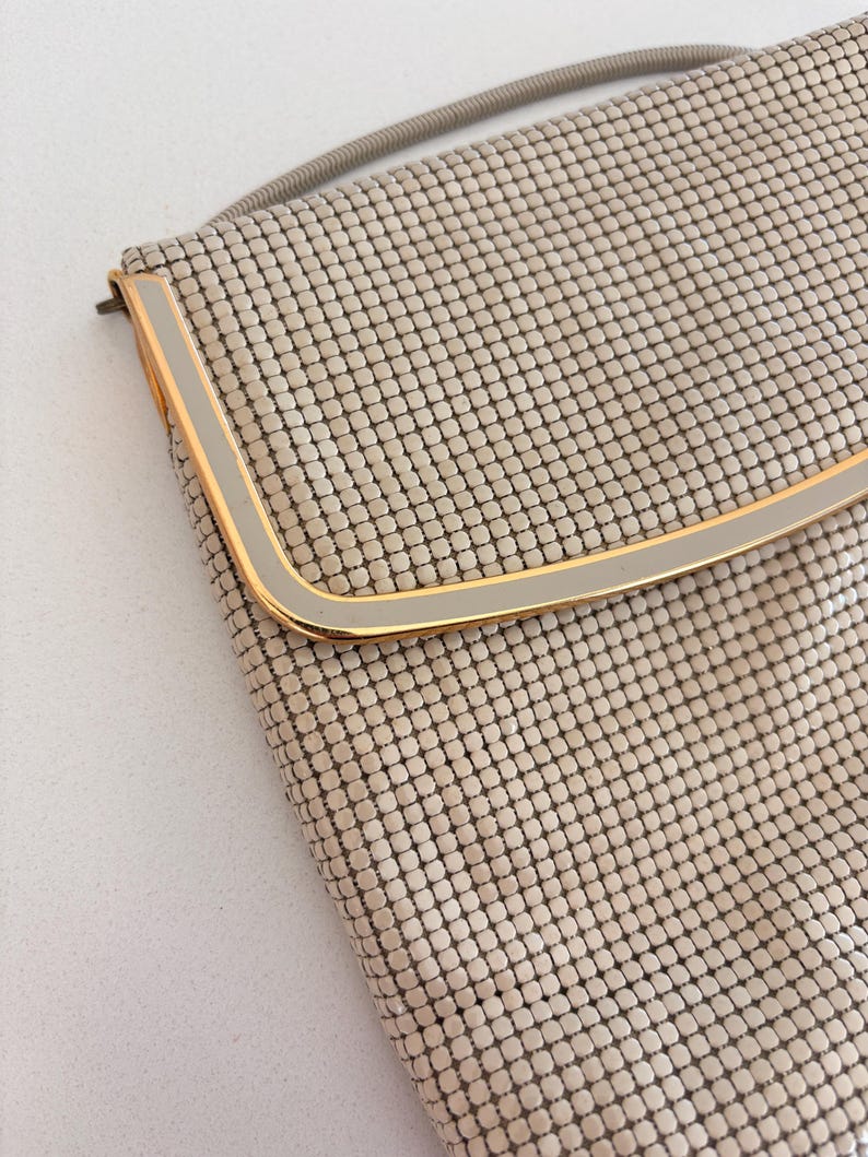 Genuine Vintage Glomesh bone gold mesh bag