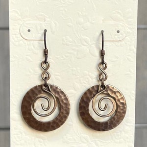 Niobium Circle Swirl Earrings