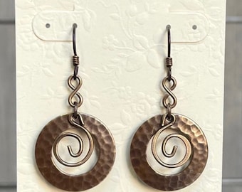 Niobium Circle Swirl Earrings