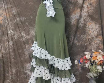 Saia flamenca com babados de bolinhas, F47