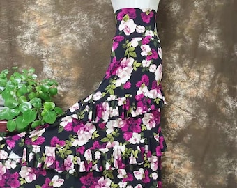 Saia flamenca com duas camadas de babados, F23