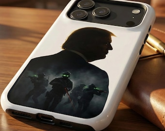 Trump Silhouette with Night Ops Soldiers phone case | Magnetic Impact-Resistant Case