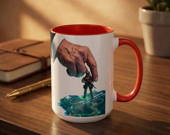 Donald Trump Hand Placing Soldier on Venezuela Map Mug | Accent Coffee Mug