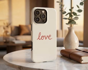 red script "love" Phone Case | Magnetic Impact-Resistant Case