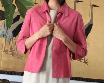 Vintage Red Suede Leather Jacket