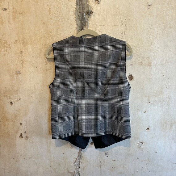 Vtg Black and White Pattern Vest S - image 3