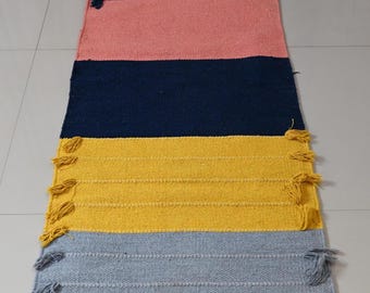 Organic Cotton Yoga Mat, 2x6 Ft, Anti-Skid, Washable Rug