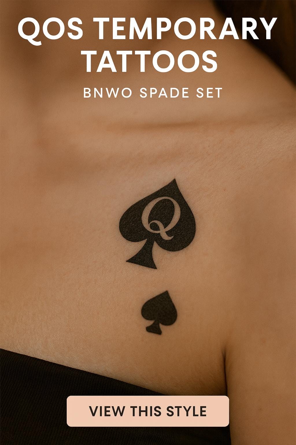 Black Spade Q Temporary Tattoo - Etsy, image size:1024x1536