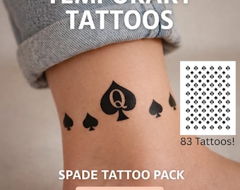 Mini Spade Temporary Tattoos | QOS spade | Small Spades