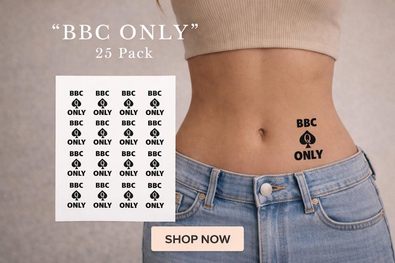 25 Pack of BBC Only Queen of Spades Temporary Tattoos – Black Spade ...
