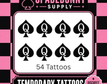 Pik Dame Tattoo Bogen (54 Tattoo Vorteilspack) | QOS Klebetattoos