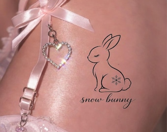 25 SnowBunny Temporary Tattoos