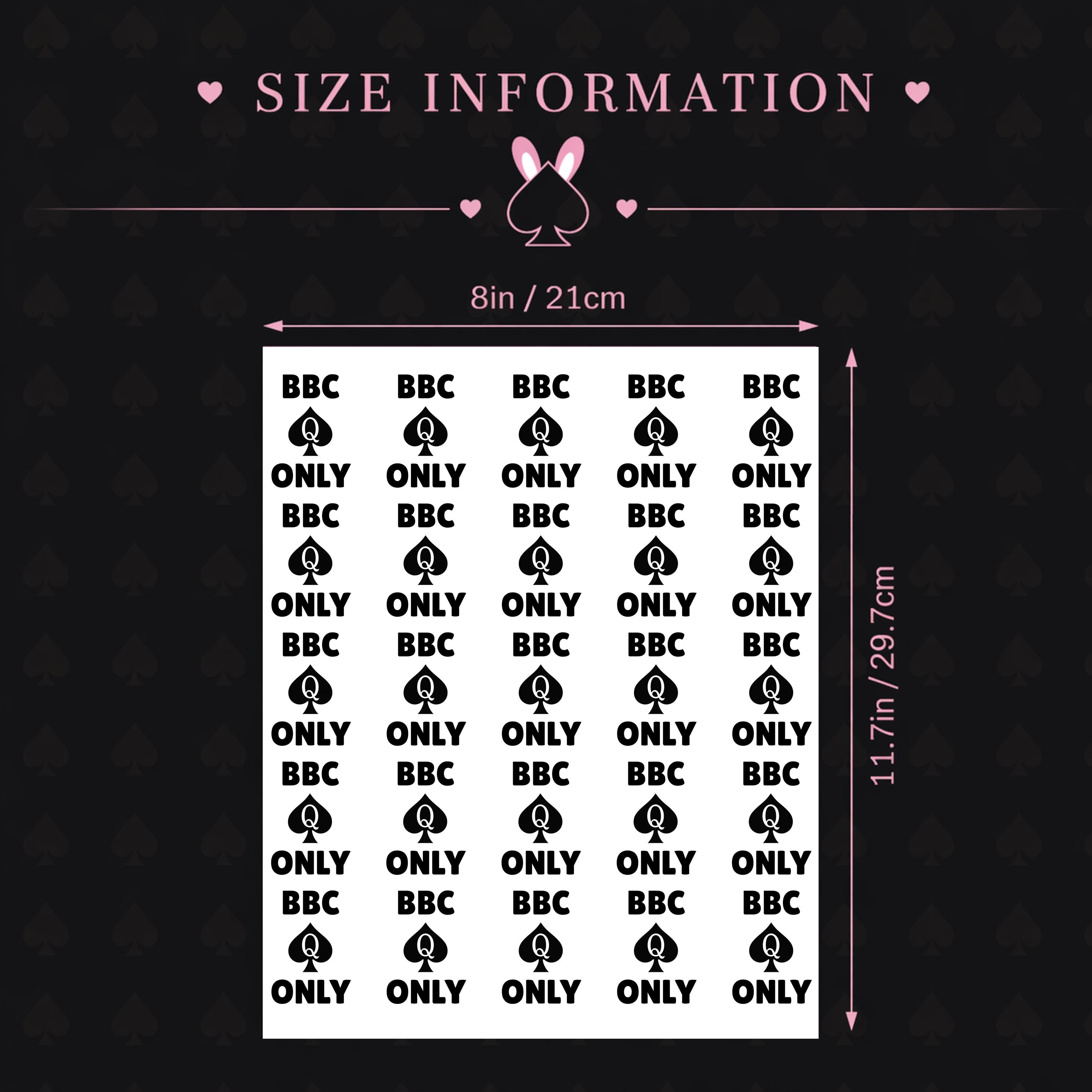 25 Pack of BBC Only Queen of Spades Temporary Tattoos – Black Spade ...