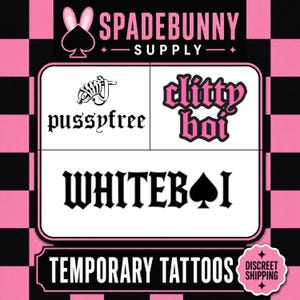 BNWO Temporary Tattoo Sheet | Whiteboi, Pussyfree, Clitty Boi Gothic ...