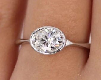 Anillos de compromiso con corte ovalado, joyería nupcial personalizada, regalo de quinto aniversario de bodas, anillo para uso diario, anillo sencillo para el dedo meñique