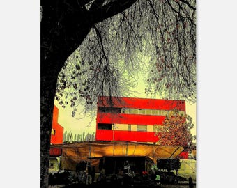 Autumn Market Morning Art Print – Surreal Inviting Fall Home Decor
