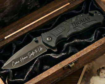 Personalisiertes Messer für Papa, benutzerdefinierte Nachricht gravierte Messer, Vatertagsgeschenk von Tochter, bester Vater aller Zeiten, Ehemann Geschenk, Hochzeitsmesserset