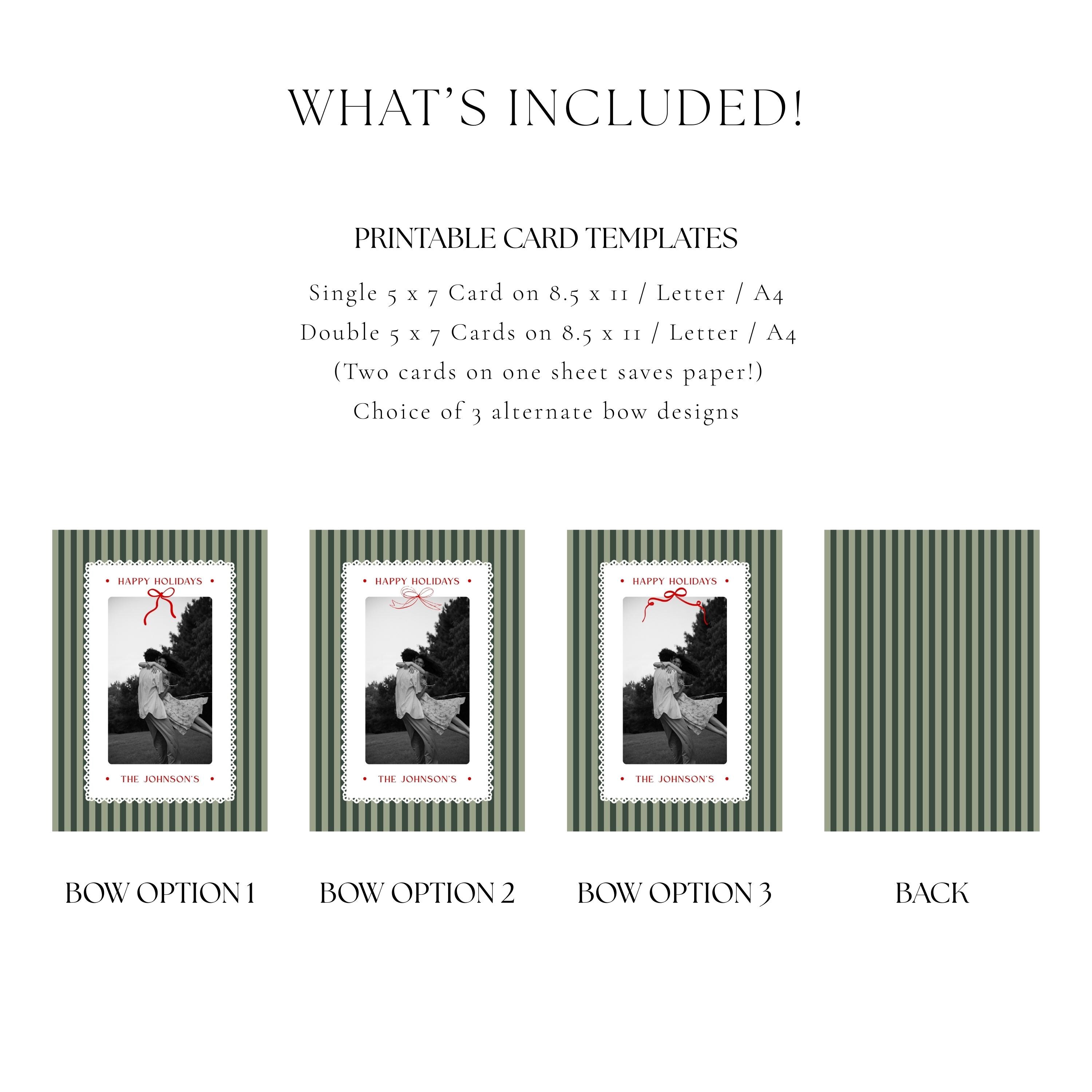 Editable Christmas Card Template — Holiday Photo Card — Canva Digital ...