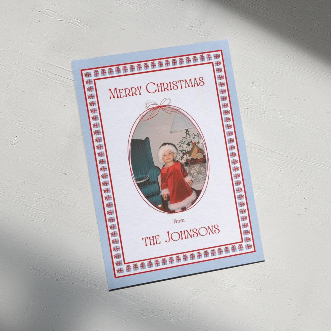 Editable Christmas Card Template — Holiday Photo Card — Canva Digital ...