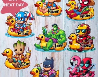 Disney characters Summer Cruise magnet, Swimming floats Mickey & friends, Personalized 1st Cruise Magnet, Disney Family Cruise Magnet